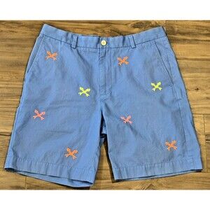 Vineyard Vines Breaker Short Embroidered Bone Fish Skeletons - Size 35
